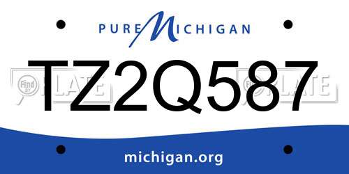 TZ2Q587 Michigan License Plate