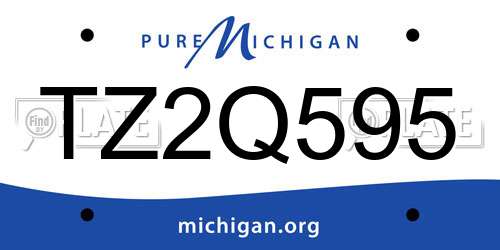 TZ2Q595 Michigan License Plate