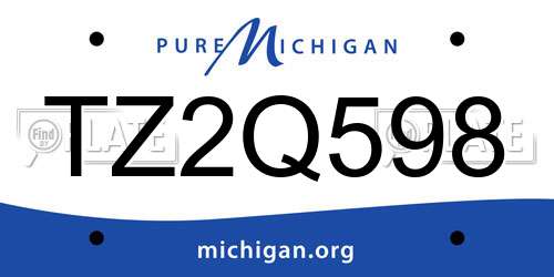 TZ2Q598 Michigan License Plate