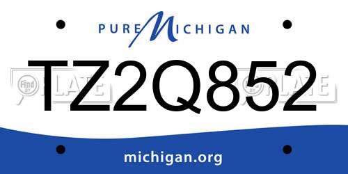 TZ2Q852 Michigan License Plate