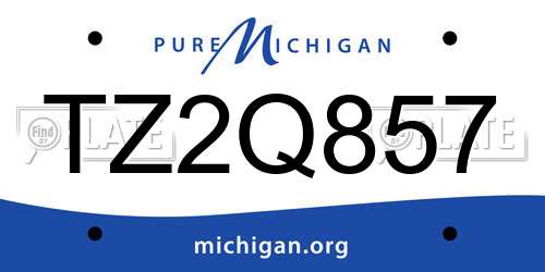 TZ2Q857 Michigan License Plate