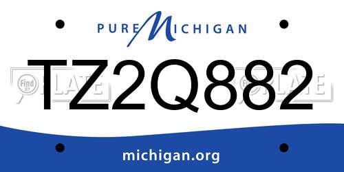 TZ2Q882 Michigan License Plate