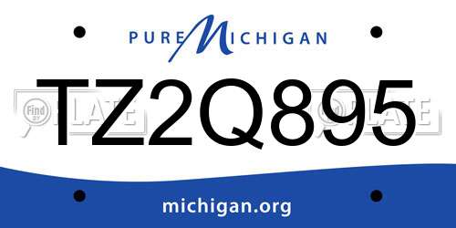 TZ2Q895 Michigan License Plate