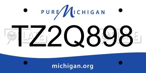 TZ2Q898 Michigan License Plate