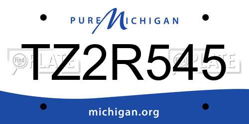 TZ2R545 Michigan License Plate