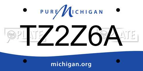 TZ2Z6A Michigan License Plate