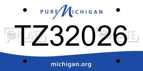 TZ32026 Michigan License Plate