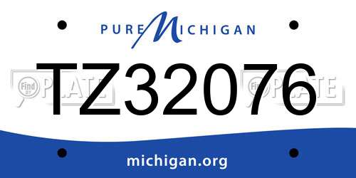 TZ32076 Michigan License Plate