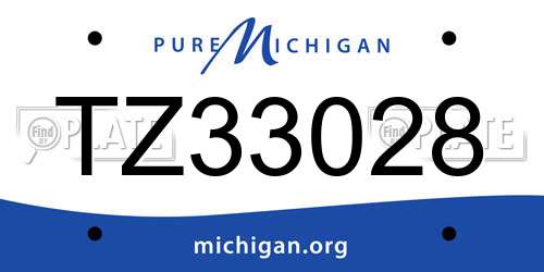 TZ33028 Michigan License Plate