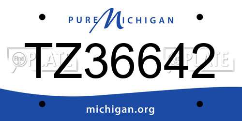 TZ36642 Michigan License Plate