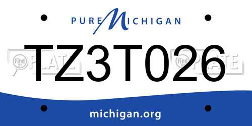 TZ3T026 Michigan License Plate