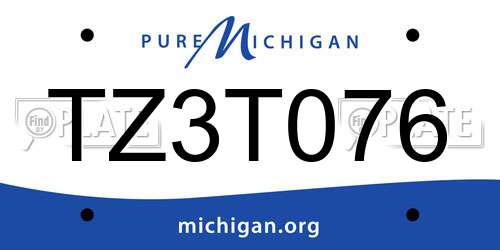 TZ3T076 Michigan License Plate