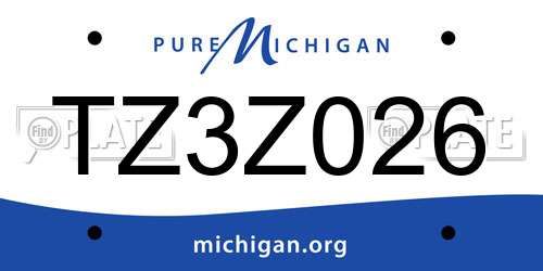 TZ3Z026 Michigan License Plate