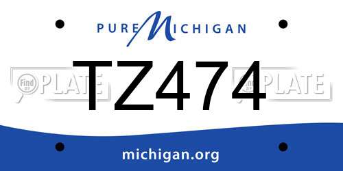 TZ474 Michigan License Plate