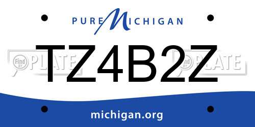 TZ4B2Z Michigan License Plate