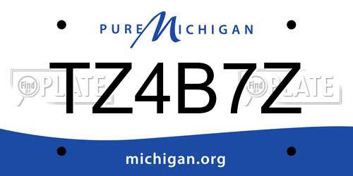 TZ4B7Z Michigan License Plate