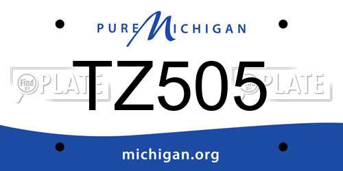TZ505 Michigan License Plate