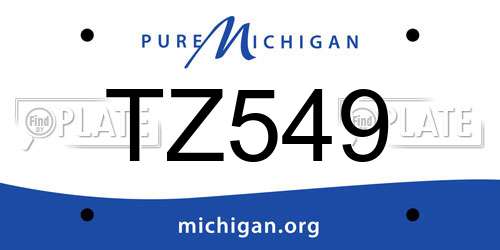 TZ549 Michigan License Plate