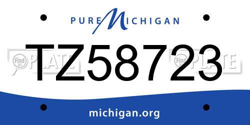 TZ58723 Michigan License Plate