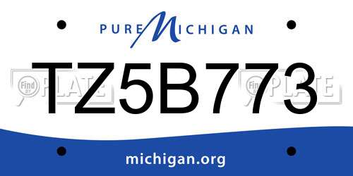 TZ5B773 Michigan License Plate