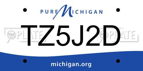 TZ5J2D Michigan License Plate