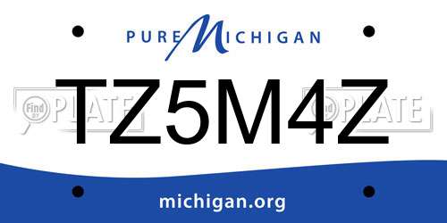 TZ5M4Z Michigan License Plate