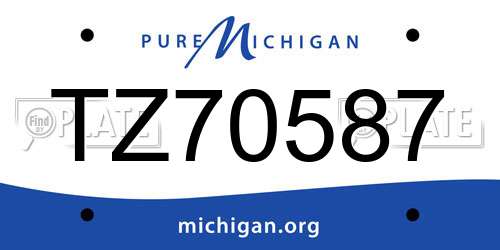 TZ70587 Michigan License Plate