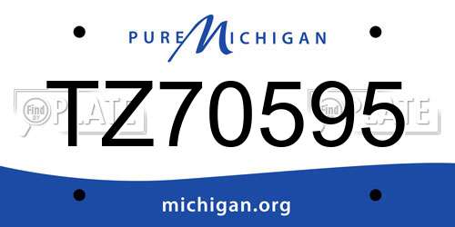 TZ70595 Michigan License Plate