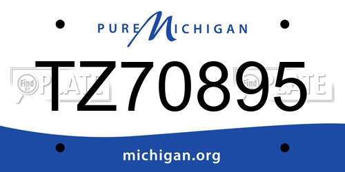 TZ70895 Michigan License Plate