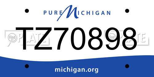 TZ70898 Michigan License Plate