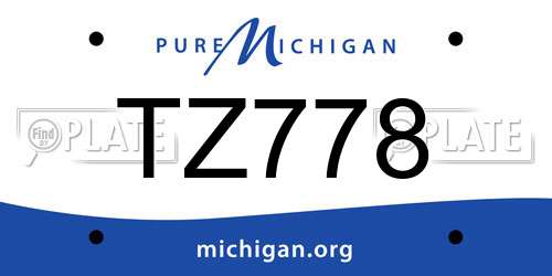 TZ778 Michigan License Plate