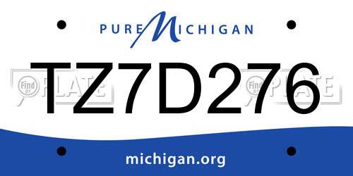 TZ7D276 Michigan License Plate