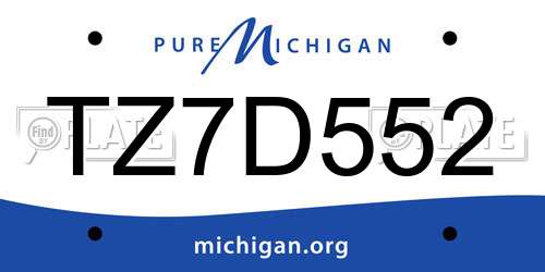 TZ7D552 Michigan License Plate