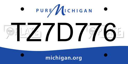 TZ7D776 Michigan License Plate