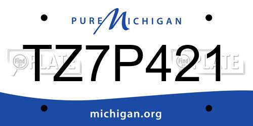 TZ7P421 Michigan License Plate