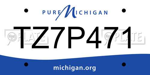 TZ7P471 Michigan License Plate