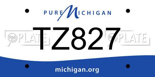 TZ827 Michigan License Plate