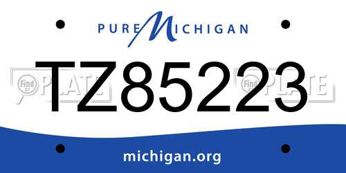 TZ85223 Michigan License Plate