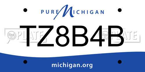 TZ8B4B Michigan License Plate