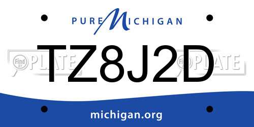 TZ8J2D Michigan License Plate