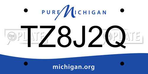 TZ8J2Q Michigan License Plate