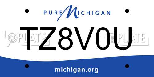 TZ8V0U Michigan License Plate