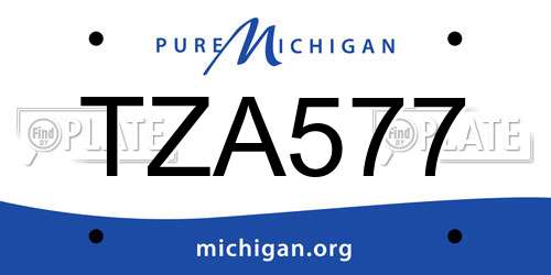 TZA577 Michigan License Plate