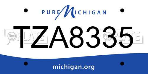 TZA8335 Michigan License Plate