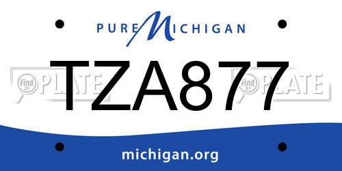 TZA877 Michigan License Plate