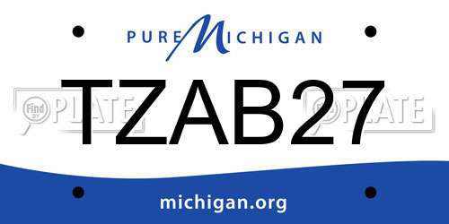 TZAB27 Michigan License Plate