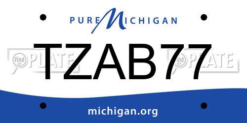 TZAB77 Michigan License Plate