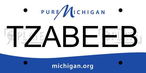 TZABEEB Michigan License Plate