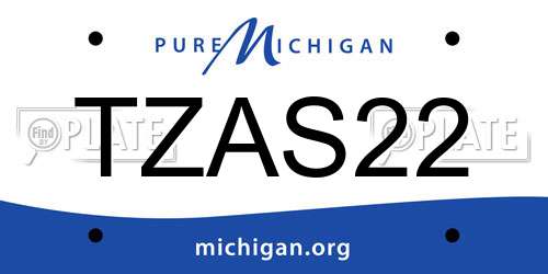 TZAS22 Michigan License Plate