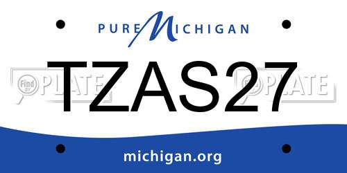 TZAS27 Michigan License Plate